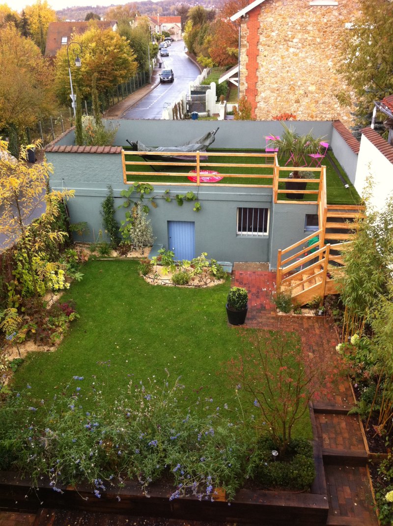 Rénovation du jardin et terrasse au dessus du garage