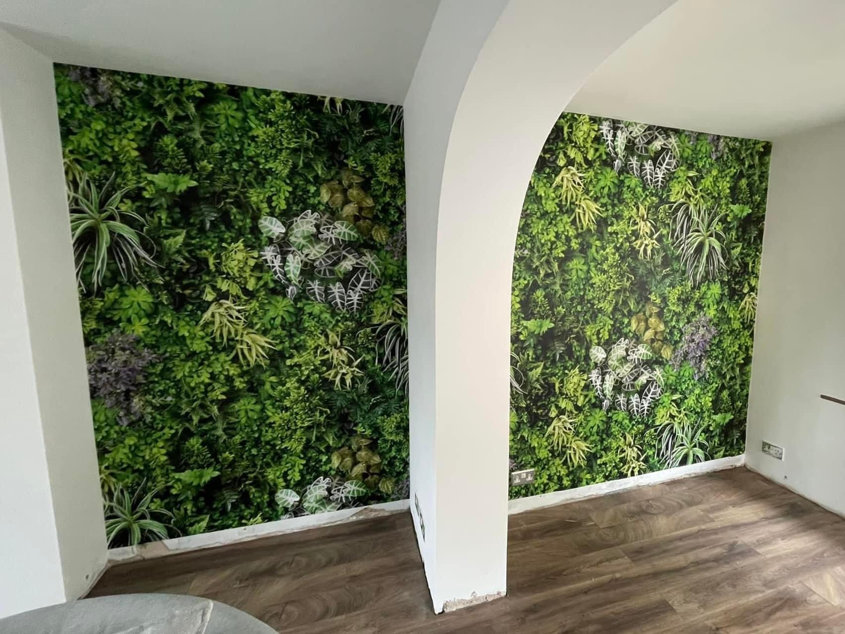 Feature wall wallpapering